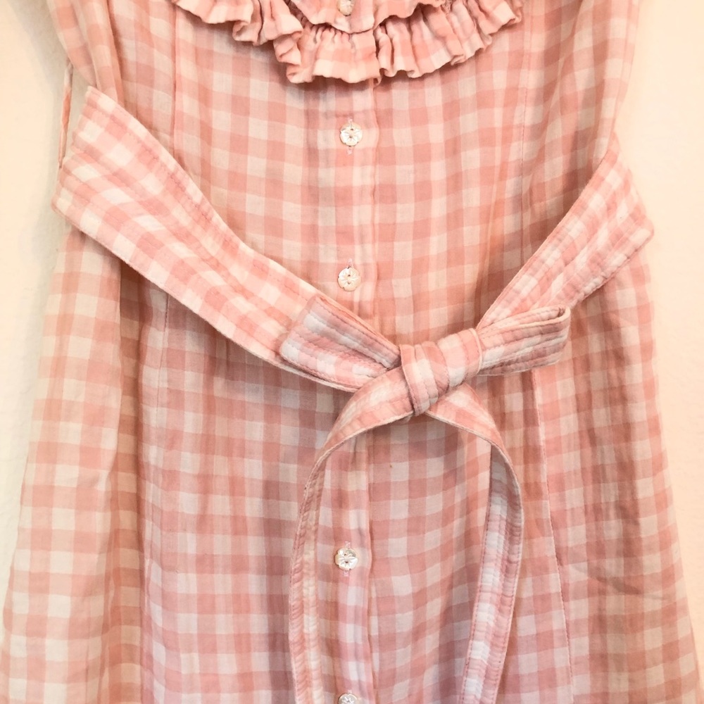 Bell Fine Garments Pink Check Ruffle Dress 8 - Picture 5 of 11